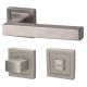 Galina II -Square handle/rose set.WC, stainless steel
