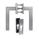 GALINA II-Square balcony door handle set with square PZ roses, stainless steel