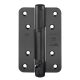 Spring hinge with soft closing and 90° fixation, black stainless steel