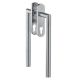 Balcony door handle, locking, oval backplate, stainless steel
