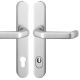 KRONOS 1200/045 ZA Security handle set with backplates handle/handle PZ/92 with cylinder security disc, Door thickness 68 mm, aluminium F1