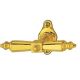 T-shaped window handle, polished brass non-lacquered
