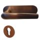 LUGANO M258 handle/horizontal backplate set with round PZ rose, brass, satin copper tone (RS)
