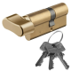 Profile cylinder with knob P40-40, brass