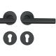 Handle/roses set RIVA-108 PZ Class 4, for fire-proof doors, aluminium F14 black