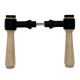KURZEME 375R handle set, black steel, light oak