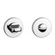 APRILE R WC turn 4x4/6/8mm, with round roses Ø 52mm, thickness 7mm chrome-plated polished