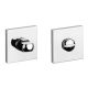 WC stopper 4x4/6/8mm, nelinurksete rosettidega 53 x 53mm, paksus 7mm poleeritud kroomitud