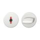 Pair of key roses WC with knob and indicator, aluminium anodizedF1
