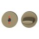 Pair of key roses WC with knob and indicator, aluminium anodized, medium dark bronze tone blasted S5