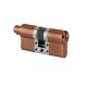 S11 modular cylinder with knob connector P30-30mm, 3 keys, copper PVD (TCO)
