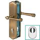 SICURA MOUNT backplate set for exterior doors,with handle/handle and security disc, PZ92mm ZA, antique brass
