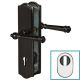 SICURA MOUNT backplate set for exterior doors,with handle/handle, PZ92mm with security disc, matt black