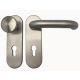 Fire safety door handle set TARGA/K-103 FS/AP with knob K7 and short backplates PZ 9/72, stainless steel