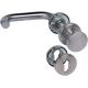 Tunis II-R WE handle/rose fireproof set with knob BK3 FS, left, stainless steel