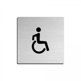 Pictogram DISABLED, 75X75mm, stainless steel