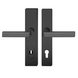 Ārdurvju drošības rokturi FSB 7376/1004 ZA ALU, alumīnijs graudaini matēts melns S8