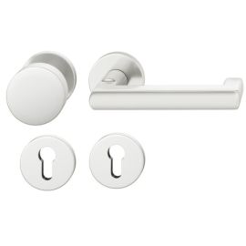 FSB 79 1031 Rokturpogas garnitūra ar apaļām rozetēm ugunsdrošām evakuācijas durvīm, alumīnijs anodēts dabīga alumīnija tonī F1