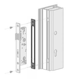 9696 Forend padding 24x3x245 mm, for framed door locks with 6 mm height