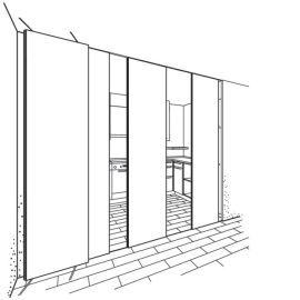 HAWA APERTO 60 H mehānismu sistēma bīdāmām koka starpsienām