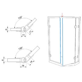 Magnetiline tihendusprofiil dušikabiinidele 135°