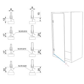 Alumine tihendusprofiil 135° kallakuga dušikabiinide jaoks