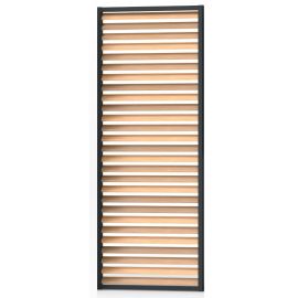 LOGGIAWOOD slēģu paneļi ar fiksētām koka lamelēm un alumīnija rāmi. RENSON.