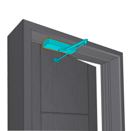 Door closer GEZE TS 4000 S with HOLD-OPEN arm and lintel casing bracket - ARRANGEMENT KL Hold-Open