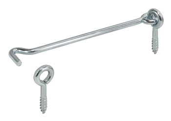 Hook and eye latch, 100mm, galvanised
