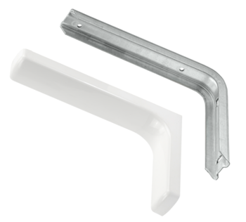 Design bracket with flat plastic cover, 135x90x35, white
