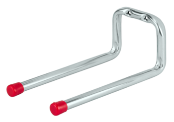 Double wall hook, 78x198x92 mm, galvanised / red end caps