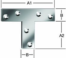 T-shaped flat angle, 70x16x1,5, galvanised
