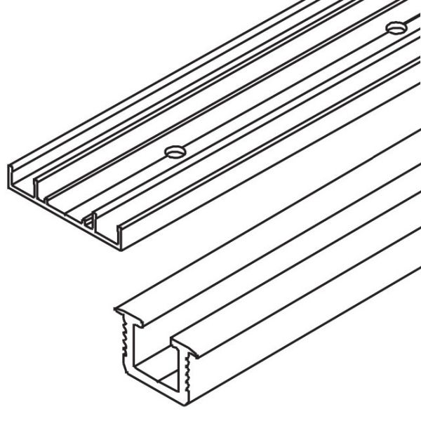 DIVIDO 80 kahekordne põrandakinnitusprofiil koos rööpaga 042.3037, alumiiniumist anodeeritud (hind 1 m kohta)