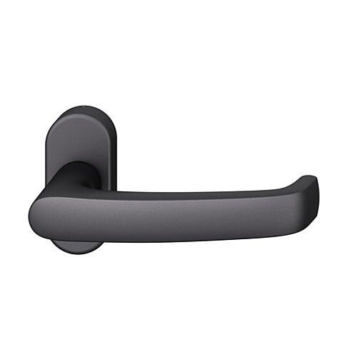 FSB 09 1045 handle for framed fireproof emergency door on oval rose, matt black S8