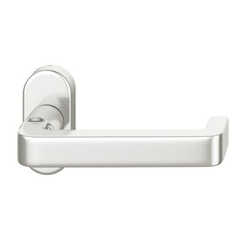 FSB 09 1134 handle for framed fireproof emergency door on oval rose, natural aluminium F1