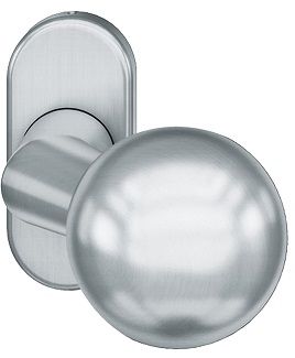 0846fixed door knob on oval rose, concealed fastening., st.steel