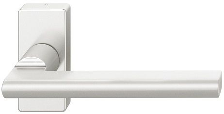 Framed door handle 09 1035, without spindle, on square rose, 8mm, aluminium F1