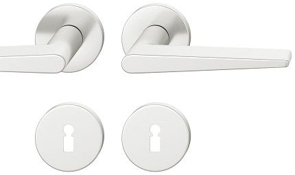 Handle set on round roses BB, door thickness 39-58 mm, aluminium F1