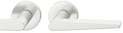 Handle set on round roses BAC, door thickness 39-58 mm, aluminium F1