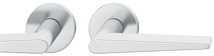 Handle set on round roses BAC, door thickness 39-58 mm, stainless steel matt