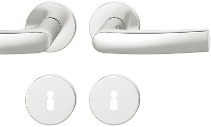 Handle set on round roses BB, door thickness 39-58 mm, aluminium F1