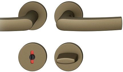 Handle set on round roses WC, door thickness 39-58 mm, aluminium S5