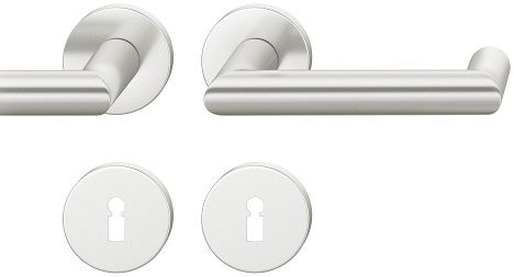 Handle set on round roses BB, door thickness 39-58 mm, aluminium F1