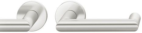 Handle set on round roses BAC, door thickness 39-58 mm, aluminium F1