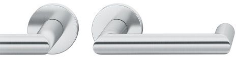 Handle set on round roses BAC, door thickness 39-58 mm, stainless steel matt
