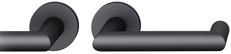 Handle set on round roses BAC, door thickness 39-58 mm, aluminium black 0810