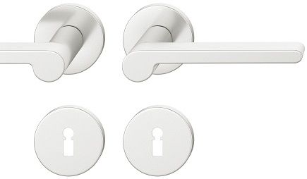 Handle set on round roses BB, door thickness 39-58 mm, aluminium F1