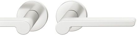 Handle set on round roses BAC, door thickness 39-58 mm, aluminium F1