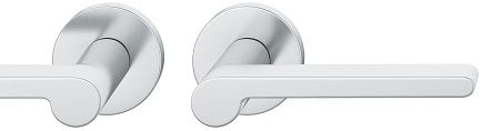 Handle set on round roses BAC, door thickness 39-58 mm, stainless steel matt