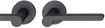 Handle set on round roses BAC, door thickness 39-58 mm, aluminium black 0810